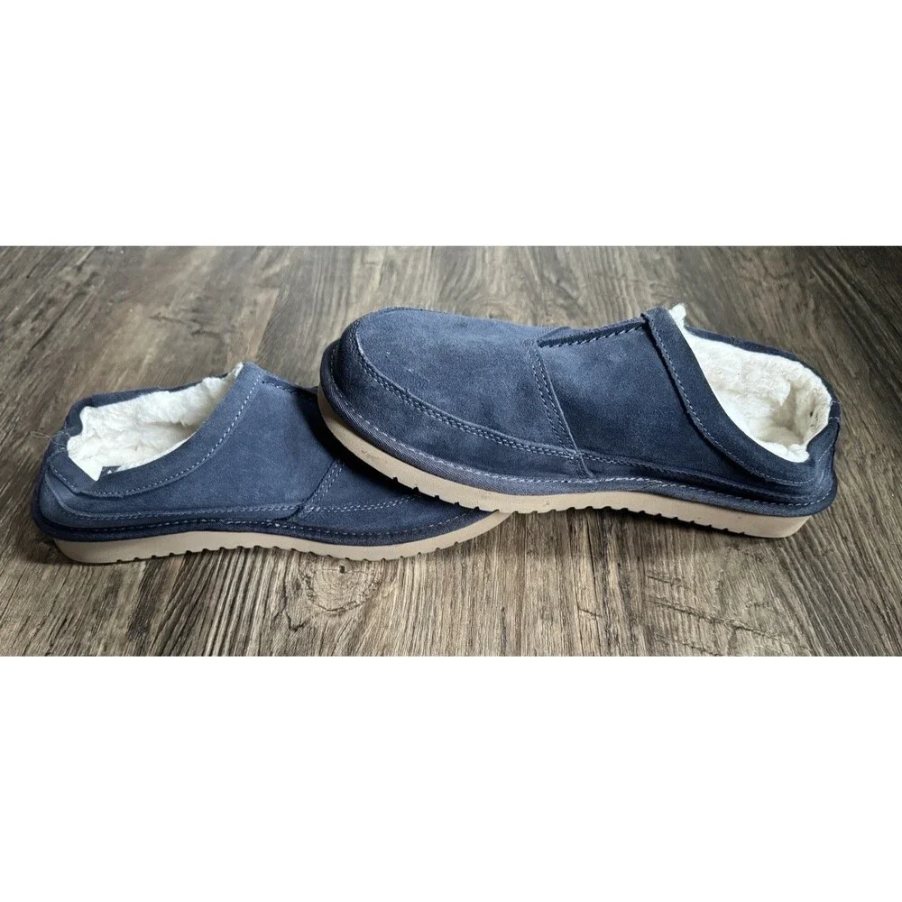 Koolaburra by UGG Mens Navy Suede Shearling Lined Mule Cozycore Slippers Size 9